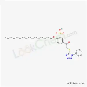 2-(ヘキサデシルオキシ)-5-[[(1-フェニル-1H-テトラゾール-5-イル)チオ]アセチル]ベンゼンスルホン酸