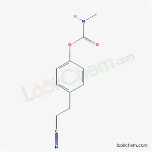 Molecular Structure of 13792-20-6 (N-Methylcarbamic acid 4-(2-cyanoethyl)phenyl ester)