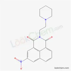 Molecular Structure of 54824-19-0 (2-(2-Piperidinoethyl)-5-nitro-1H-benzo[de]isoquinoline-1,3(2H)-dione)