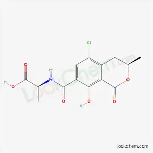 Alanine, N-((5-chloro-8-hydroxy-3-methyl-1-oxo-7-isochromanyl)carbonyl)-