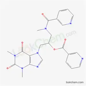 Molecular Structure of 51920-68-4 (1,3-Dimethyl-7-[2-(nicotinoyloxy)-3-(N-nicotinoyl-N-methylamino)propyl]-1H-purine-2,6(3H,7H)-dione)