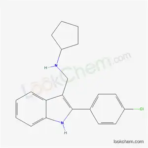 Molecular Structure of 52258-24-9 (N-{[2-(4-chlorophenyl)-1H-indol-3-yl]methyl}cyclopentanamine)