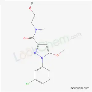 Molecular Structure of 54708-76-8 (1-(3-Chlorophenyl)-N-(2-hydroxyethyl)-5-methoxy-N-methyl-1H-pyrazole-3-carboxamide)