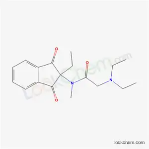 Molecular Structure of 59209-61-9 (2-(Diethylamino)-N-(1,3-dioxo-2-ethylindan-2-yl)-N-methylacetamide)
