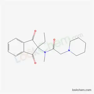 Molecular Structure of 59209-62-0 (N-(2-ethyl-1,3-dioxo-2,3-dihydro-1H-inden-2-yl)-N-methyl-2-piperidin-1-ylacetamide)