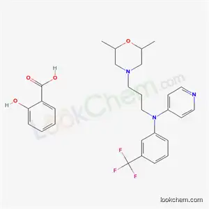 Molecular Structure of 59235-70-0 (2-hydroxybenzoic acid - N-[3-(2,6-dimethylmorpholin-4-yl)propyl]-N-[3-(trifluoromethyl)phenyl]pyridin-4-amine (1:1))