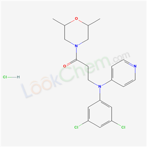 4-(3-((3,5-DICHLOROPHENYL)-PYRIDIN-4-YLAMINO)-1-OXOPROPYL)-2,6-DIMETHYLMORPHOLINE HCL HYDRATE