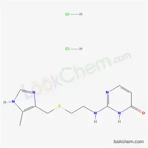 Molecular Structure of 54855-57-1 (2-[(2-{[(5-methyl-1H-imidazol-4-yl)methyl]sulfanyl}ethyl)amino]pyrimidin-4(3H)-one dihydrochloride)