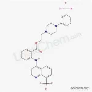 Molecular Structure of 55300-47-5 (2-{4-[3-(trifluoromethyl)phenyl]piperazin-1-yl}ethyl 2-{[8-(trifluoromethyl)quinolin-4-yl]amino}benzoate)