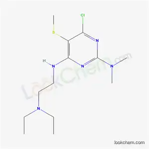 Molecular Structure of 55416-91-6 (6-chloro-N~4~-[2-(diethylamino)ethyl]-N~2~,N~2~-dimethyl-5-(methylsulfanyl)pyrimidine-2,4-diamine)
