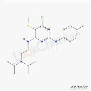 Molecular Structure of 55417-03-3 (N~4~-{2-[bis(1-methylethyl)amino]ethyl}-6-chloro-N~2~-methyl-N~2~-(4-methylphenyl)-5-(methylsulfanyl)pyrimidine-2,4-diamine)