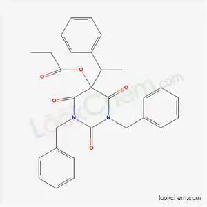 Molecular Structure of 56353-74-3 (1,3-dibenzyl-2,4,6-trioxo-5-(1-phenylethyl)hexahydropyrimidin-5-yl propanoate)