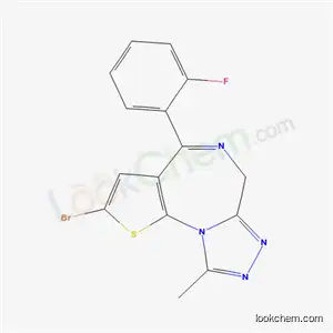 Molecular Structure of 57801-95-3 (2-bromo-4-(2-fluorophenyl)-9-methyl-6H-thieno[3,2-f][1,2,4]triazolo[4,3-a][1,4]diazepine)