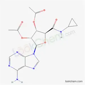 Molecular Structure of 58048-24-1 ((2R,3R,4S,5S)-2-(6-amino-9H-purin-9-yl)-5-(cyclopropylcarbamoyl)tetrahydrofuran-3,4-diyl diacetate (non-preferred name))