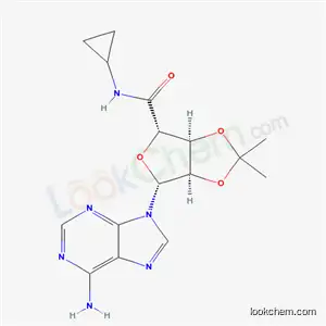 Molecular Structure of 58048-28-5 ((3aS,4S,6R,6aR)-6-(6-amino-9H-purin-9-yl)-N-cyclopropyl-2,2-dimethyltetrahydrofuro[3,4-d][1,3]dioxole-4-carboxamide (non-preferred name))