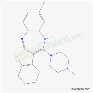 Molecular Structure of 61325-79-9 (9-fluoro-12-(4-methylpiperazin-1-yl)-2,3,4,11-tetrahydro-1H-[1]benzothieno[2,3-b][1,5]benzodiazepine)