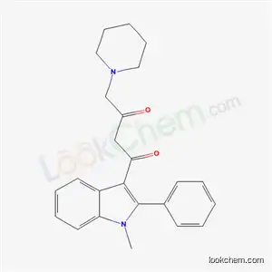 Molecular Structure of 62367-76-4 (1-(1-methyl-2-phenyl-1H-indol-3-yl)-4-piperidin-1-ylbutane-1,3-dione)