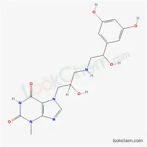 Molecular Structure of 62401-99-4 (7-[3-[[2-(3,5-Dihydroxyphenyl)-2-hydroxyethyl]amino]-2-hydroxypropyl]theophyline)