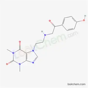 Molecular Structure of 62402-11-3 (7-[2-[(4-Hydroxyphenylcarbonylmethyl)amino]ethyl]theophyline)