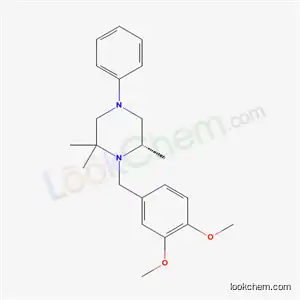 Molecular Structure of 62733-64-6 ((6S)-1-(3,4-dimethoxybenzyl)-2,2,6-trimethyl-4-phenylpiperazine)