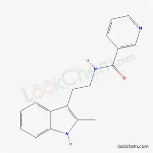 Molecular Structure of 63183-55-1 (N-[2-(2-methyl-1H-indol-3-yl)ethyl]pyridine-3-carboxamide)