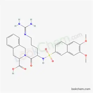 3-Isoquinolinecarboxylic acid, 1,2,3,4-tetrahydro-2-(5-((aminoiminomethyl)amino)-2-(((6,7-dimethoxy-2-naphthalenyl)sulfonyl)amino)-1-oxopentyl)-