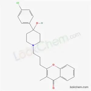 Molecular Structure of 69103-94-2 (2-{3-[4-(4-chlorophenyl)-4-hydroxypiperidin-1-yl]propyl}-3-methyl-4H-chromen-4-one)