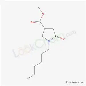 Molecular Structure of 71548-53-3 (1-Hexyl-5-oxo-3-pyrrolidinecarboxylic acid methyl ester)