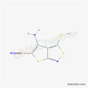 Molecular Structure of 72436-89-6 (4-amino-3-(methylsulfanyl)thieno[2,3-c]isothiazole-5-carbonitrile)
