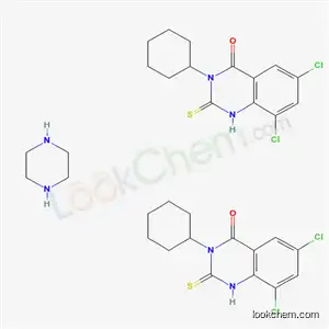 2,3-디히드로-3-시클로헥실-6,8-디클로로-2-티옥소-4-퀴나졸리논 화합물. 피페라진 함유(2:1)