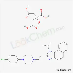 Molecular Structure of 110545-38-5 (2-{2-[4-(4-chlorophenyl)piperazin-1-yl]ethyl}-1-(1-methylethyl)-1H-naphtho[1,2-d]imidazole 2-hydroxypropane-1,2,3-tricarboxylate (salt))