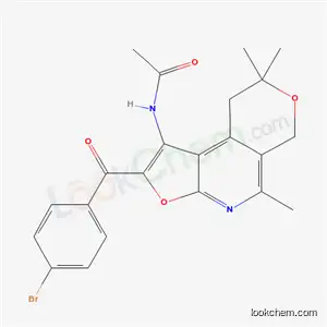 Molecular Structure of 172985-36-3 (N-{2-[(4-bromophenyl)carbonyl]-5,8,8-trimethyl-8,9-dihydro-6H-furo[2,3-b]pyrano[4,3-d]pyridin-1-yl}acetamide)