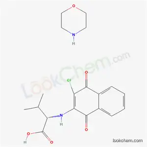 L-발린, N-(3-클로로-1,4-디히드로-1,4-디옥소-2-나프탈레닐)-, compd. 모르폴린 함유 (1:1)