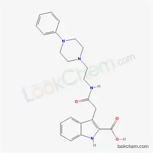1H-Indole-2-carboxylic acid, 3-(2-oxo-2-((2-(4-phenyl-1-piperazinyl)ethyl)amino)ethyl)-