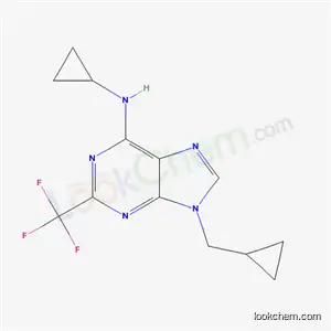 Molecular Structure of 195252-47-2 (N-cyclopropyl-9-(cyclopropylmethyl)-2-(trifluoromethyl)-9H-purin-6-amine)