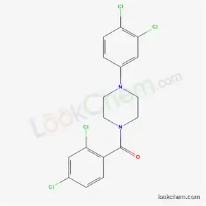 Molecular Structure of 197166-37-3 (1-(3,4-dichlorophenyl)-4-[(2,4-dichlorophenyl)carbonyl]piperazine)