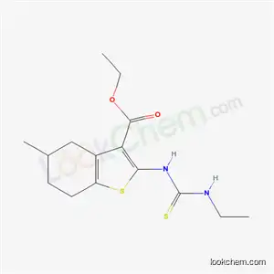 Benzo(b)thiophene-3-carboxylic acid, 4,5,6,7-tetrahydro-2-(((ethylamino)thioxomethyl)amino)-5-methyl-, ethyl ester