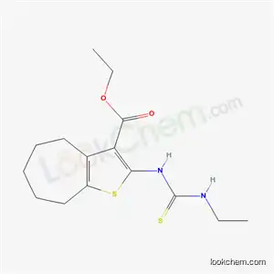 4H-Cyclohepta(b)thiophene-3-carboxylic acid, 5,6,7,8-tetrahydro-2-(((ethylamino)thioxomethyl)amino)-, ethyl ester