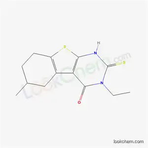 3-Ethyl-6-methyl-2,3,5,6,7,8-hexahydro-2-thioxo-(1)benzothieno(2,3-d)pyrimidin-4(1H)-one