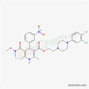 3-Pyridinecarboxylic acid, 1,4-dihydro-2,6-dimethyl-5-((methoxyamino)carbonyl)-4-(3-nitrophenyl)-, 2-(4-(3,4-dichlorophenyl)-1-piperazinyl)ethyl ester