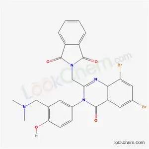 Molecular Structure of 134700-35-9 (2-[(6,8-dibromo-3-{3-[(dimethylamino)methyl]-4-hydroxyphenyl}-4-oxo-3,4-dihydroquinazolin-2-yl)methyl]-1H-isoindole-1,3(2H)-dione)