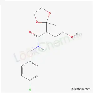 Molecular Structure of 135726-58-8 (N-(4-chlorobenzyl)-4-hydroxy-2-(2-methyl-1,3-dioxolan-2-yl)butanamide)