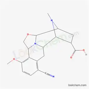 Molecular Structure of 118582-94-8 (8-cyano-11-methoxy-12-methyl-2a,3,4,5,6,6a,7,11b-octahydro-1H-3,6-epimino-2-oxa-11c-azanaphtho[1,2,3-cd]azulene-5-carboxylic acid)