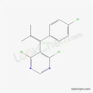 Molecular Structure of 27228-63-3 (4,6-dichloro-5-[1-(4-chlorophenyl)-2-methylprop-1-en-1-yl]pyrimidine)
