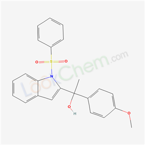 1-[1-(benzenesulfonyl)indol-2-yl]-1-(4-methoxyphenyl)ethanol cas  40899-88-5
