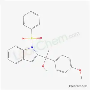 Molecular Structure of 40899-88-5 (1-(4-methoxyphenyl)-1-[1-(phenylsulfonyl)-1H-indol-2-yl]ethanol)