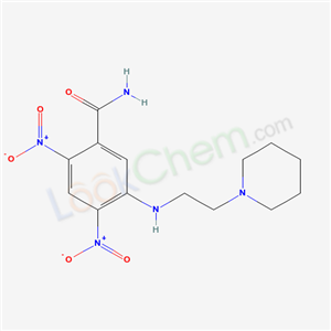 2,4-dinitro-5-[2-(1-piperidyl)ethylamino]benzamide cas  56820-44-1