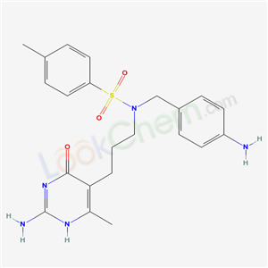 N-[3-(2-amino-4-methyl-6-oxo-3H-pyrimidin-5-yl)propyl]-N-[(4-aminophenyl)methyl]-4-methyl-benzenesulfonamide cas  17400-29-2