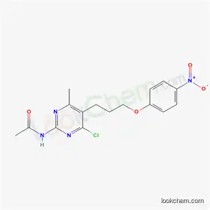 Molecular Structure of 21428-09-1 (N-{4-chloro-6-methyl-5-[3-(4-nitrophenoxy)propyl]pyrimidin-2-yl}acetamide)