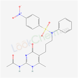 N-[4-methyl-5-[3-[(4-nitrophenyl)sulfonyl-phenyl-amino]propyl]-6-oxo-3H-pyrimidin-2-yl]acetamide cas  17400-19-0
